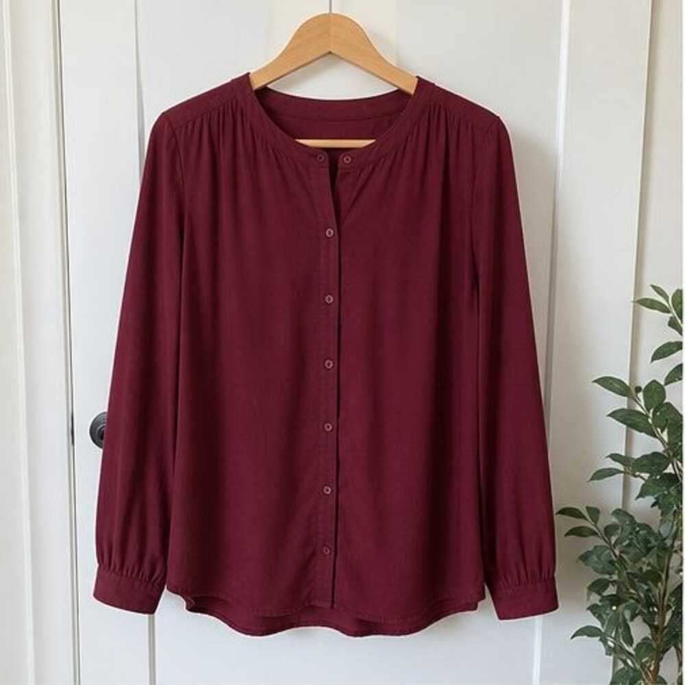 Burgundy Peplum Top